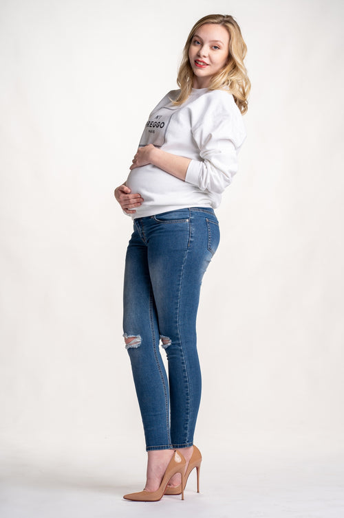 [Santa Monica Skinny Maternity Jeans] - [Side View]