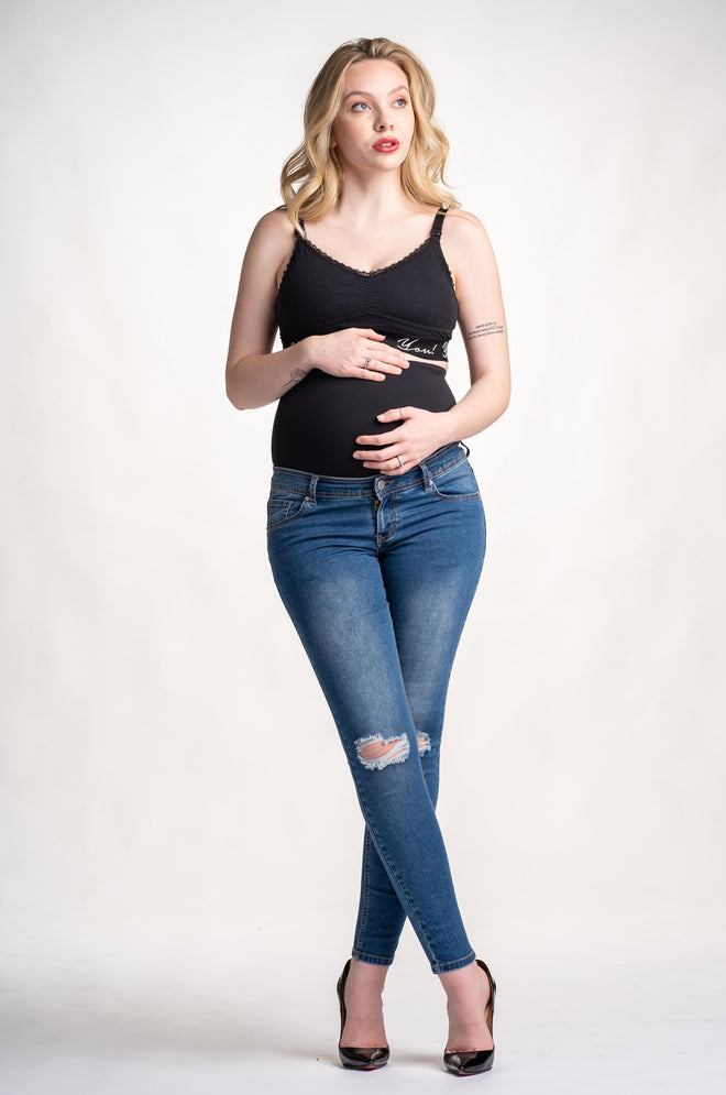 [Santa Monica Skinny Maternity Jeans] - [Front View]