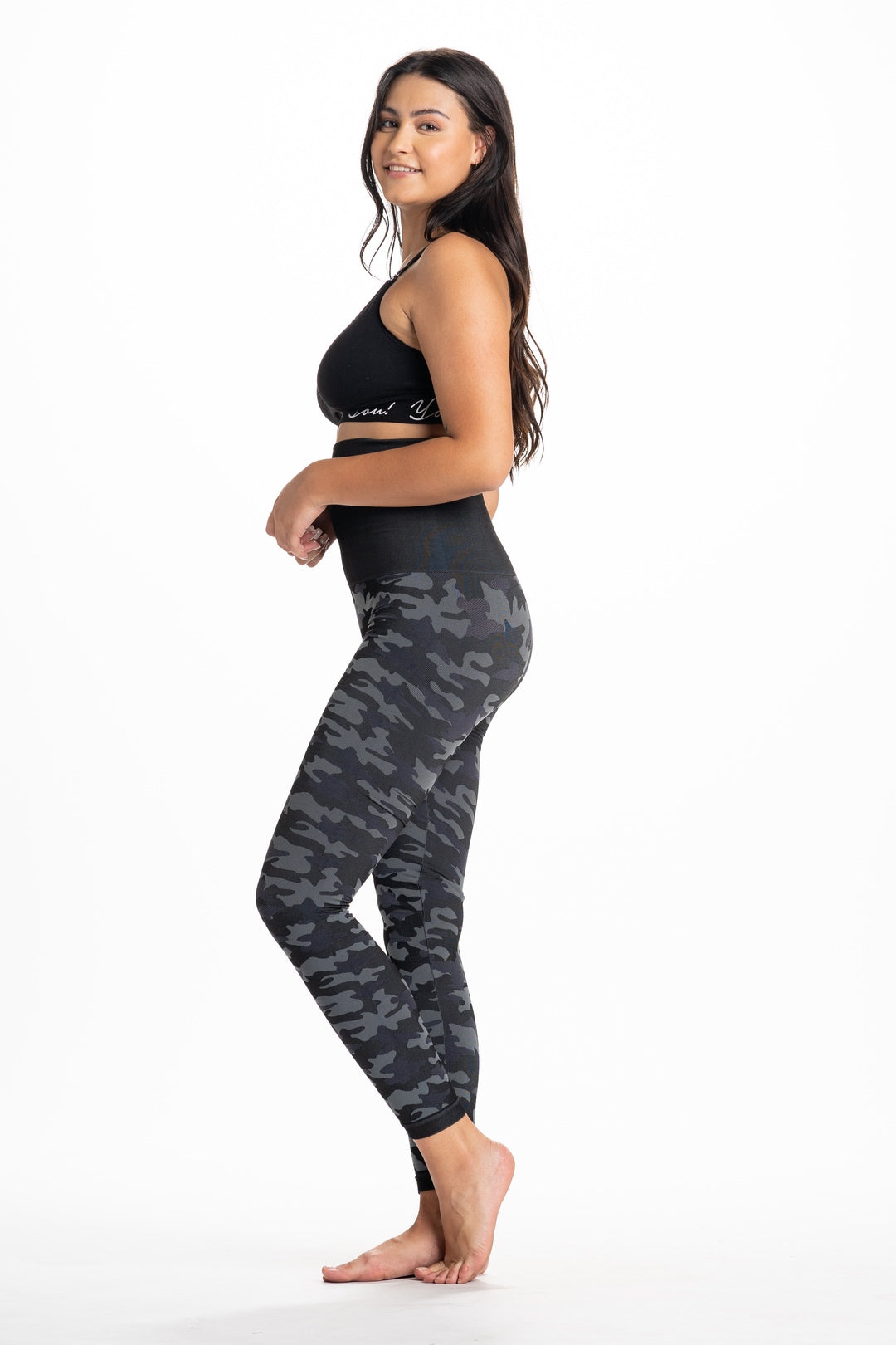 Snapback™, Black Camo Postpartum Leggings