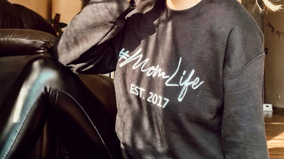 [#BumpStyleApproved: These Faux Leather Leggings and Customizable Sweatshirt Would Make The perfect Gift for Mommas / Soon to Be Mommas!] - [#MomLife Sweatshirt]