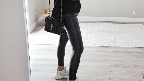 #BumpStyleApproved: You'll Love The Idea of Wearing These Leather Maternity Leggings