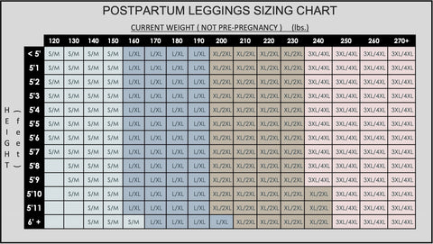 [Snapback™ Postpartum Crop Leggings - Black] - [Size Chart]