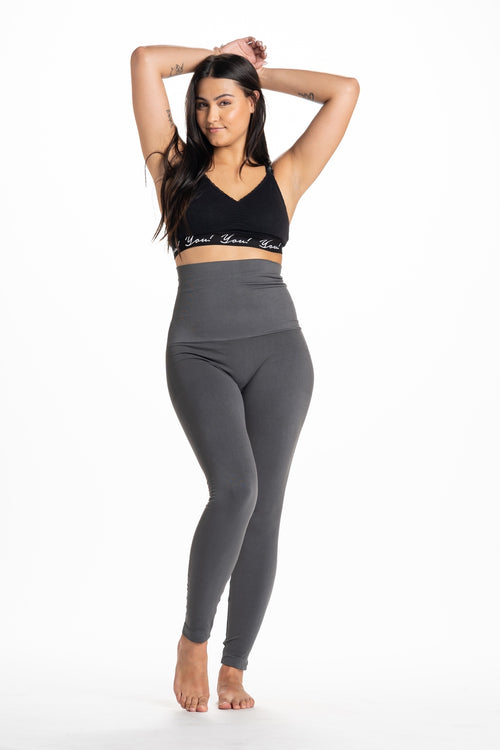 Snapback™, Charcoal Gray Postpartum Leggings