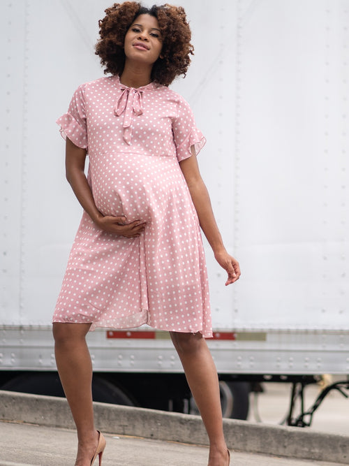 Dot You Mama Maternity Dress - Pink Dot You Mama Maternity Dress - Pink