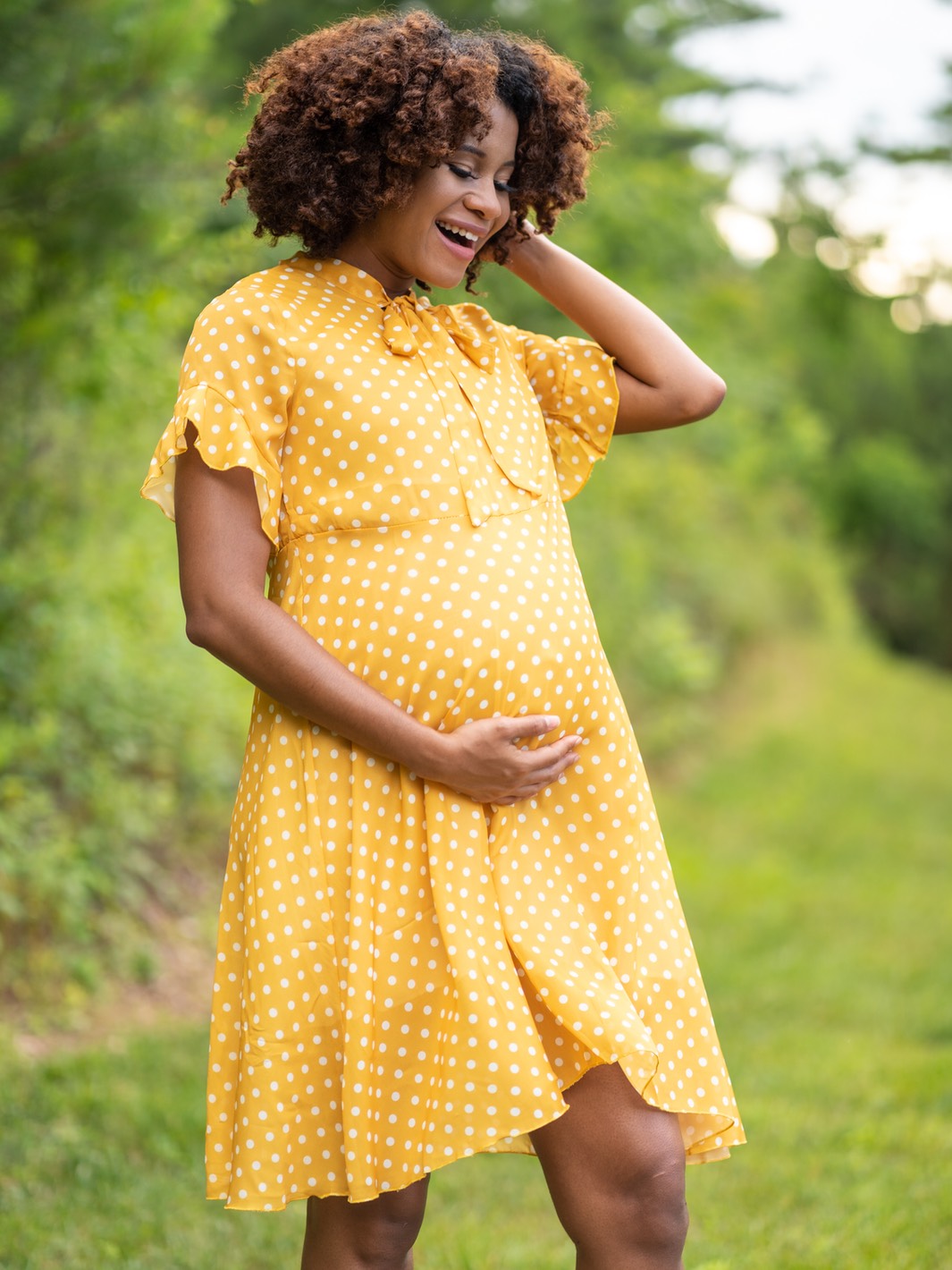 Dot You Mama Maternity Dress - Yellow M / Yellow Dot You Mama Maternity Dress - Yellow M / Yellow