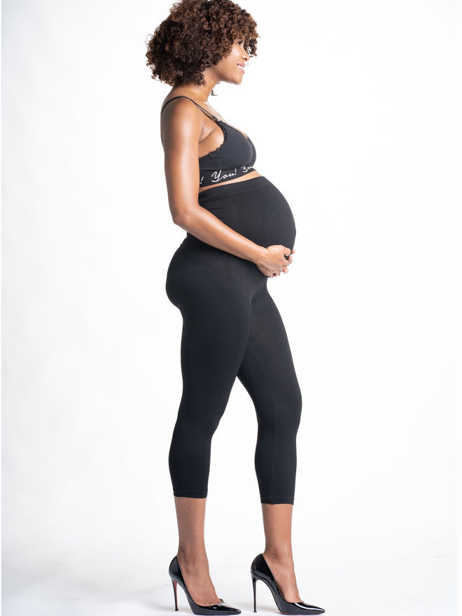 Ribbed Crop Maternity Leggings