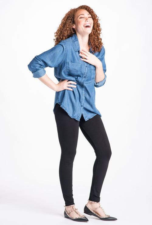 [Snapback™ Postpartum Leggings - Black (2 Pack)] - [Front View]
