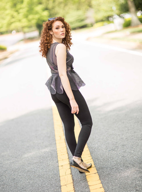 [Snapback™ Postpartum Leggings - Black (2 Pack)] - [Back View Lifestyle Shot]