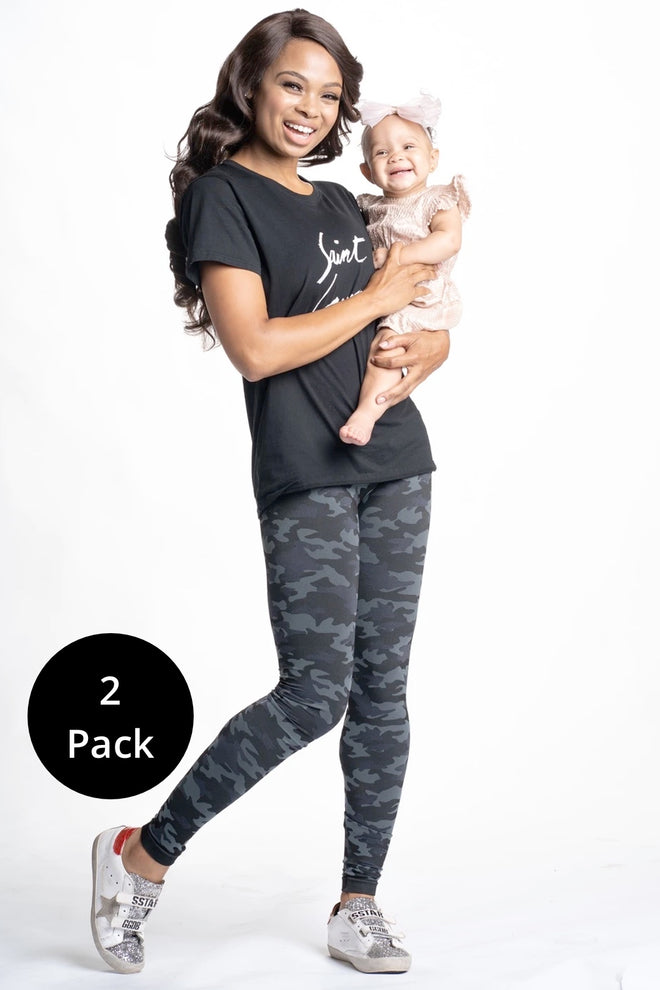Snapback™ Postpartum Leggings - Black Camo (2 Pack)