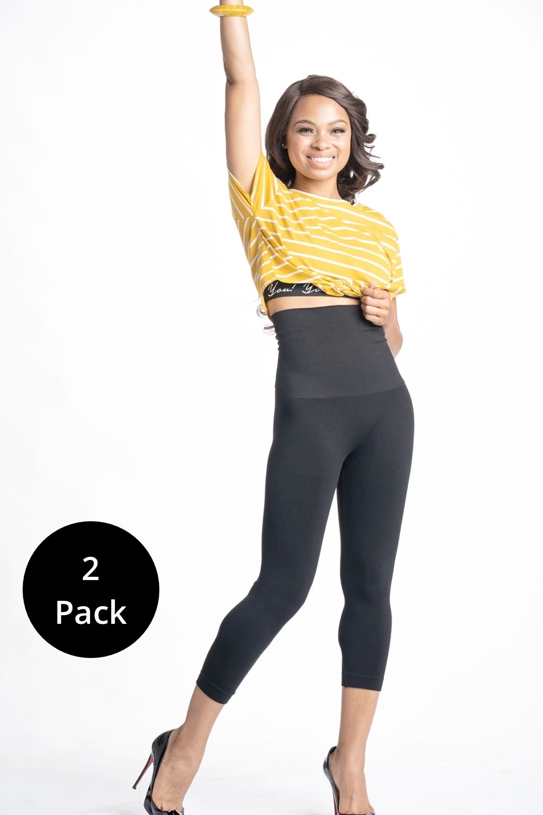 Snapback™, Black Crop Postpartum Leggings (2-Pack)