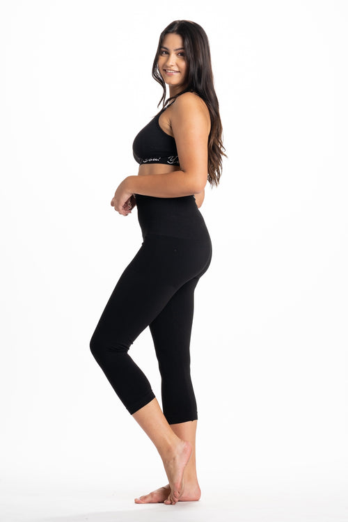 Snapback™, Black Crop Postpartum Leggings