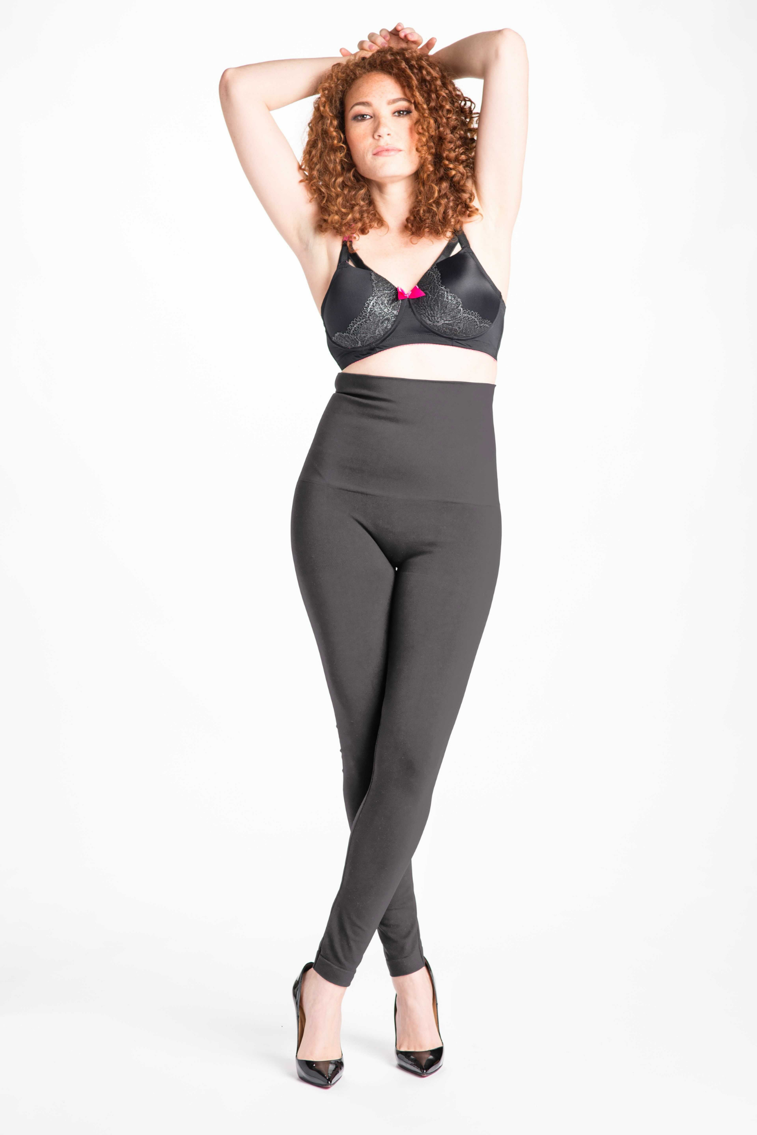 [Snapback™ Postpartum Leggings - Charcoal Gray] - [Front View] 
