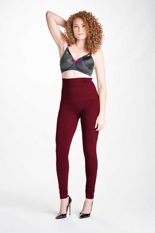 [Snapback™ Postpartum Leggings - Crimson] - [Front View]