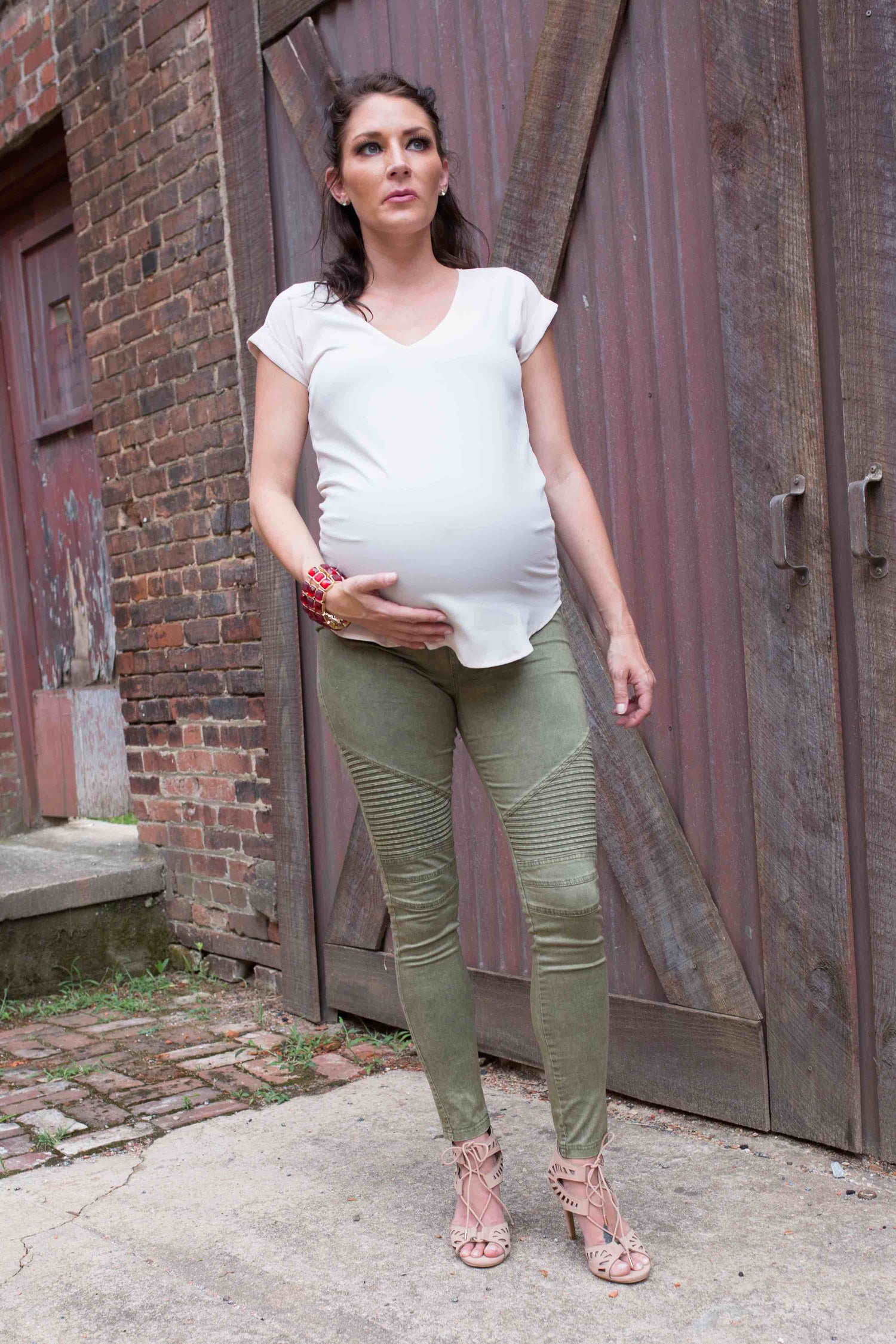 Green with Envy Maternity Moto Leggings Preggo Leggings