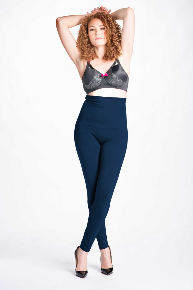 [Snapback™ Postpartum Leggings - Navy] - [Front View]